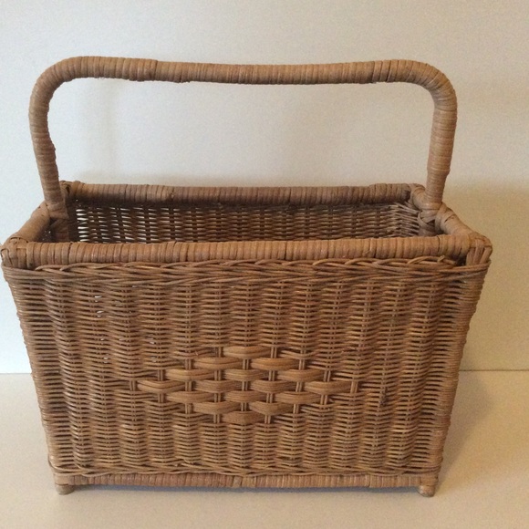 Vintage Wicker Magazine Rack